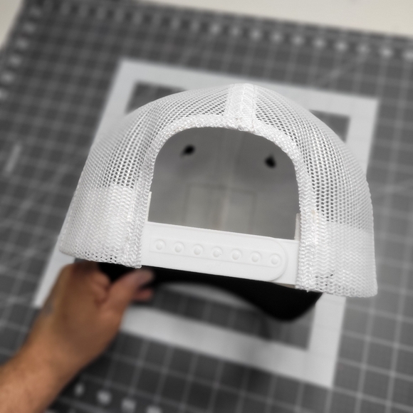 Custom Trucker Leather patch hat with stitched logo letter of your choice - Picture 7 of 9